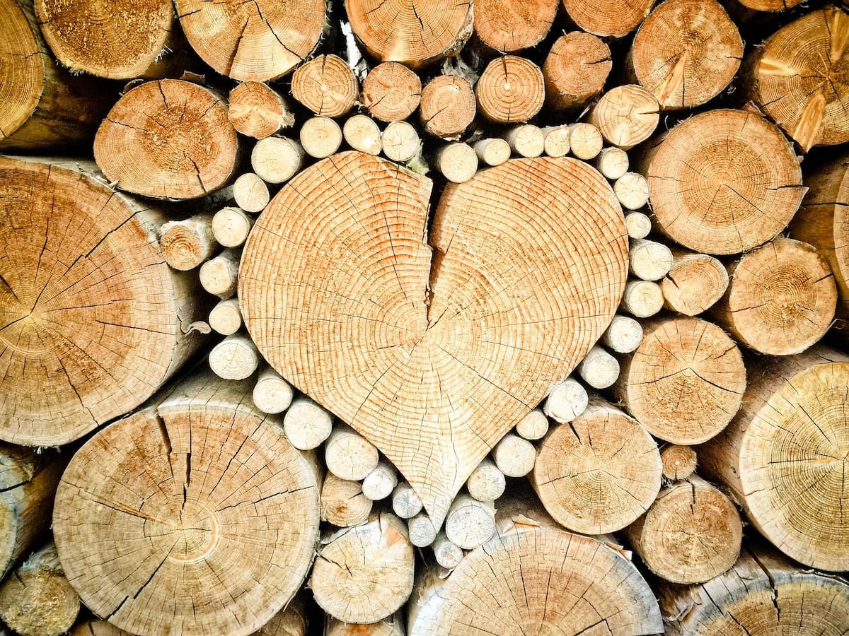 A full cord of firewood neatly stacked at 4 feet wide by 4 feet tall by 8 feet long — the standard 128 cubic foot measure